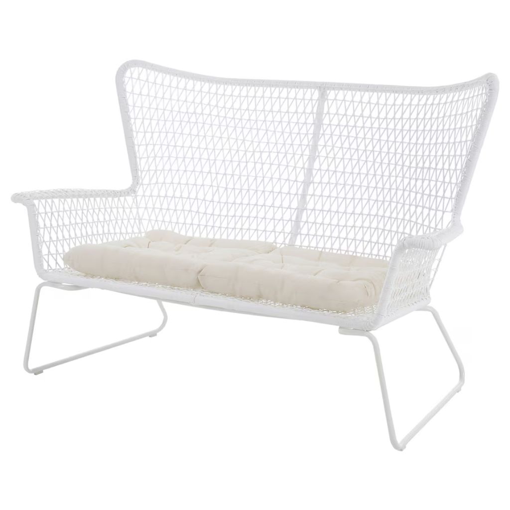 Weißes Rattan-Lounge-Sofa