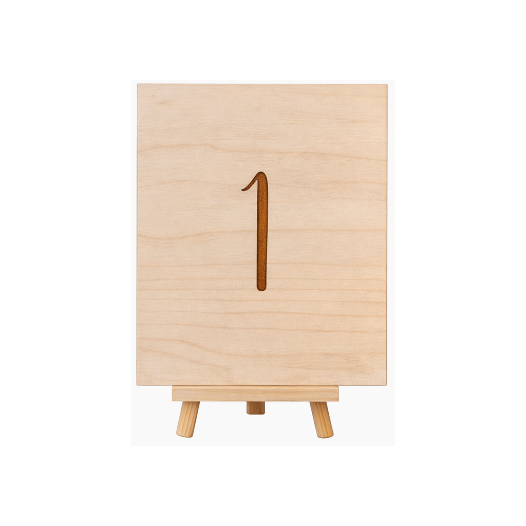 Tischnummer - Rechteckig - Holzgravur