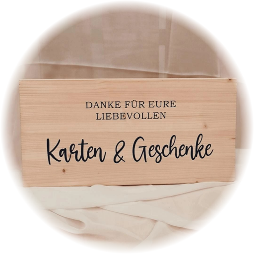 [EV0203-004014] Holzschild - Geschenketisch - Holz Natur