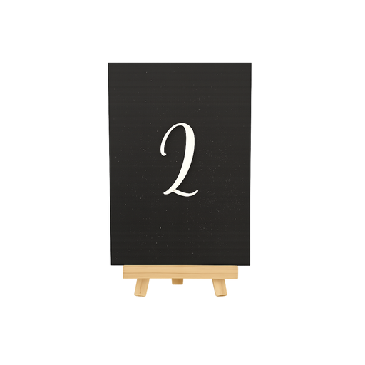 [VT0502-001003] Tischnummer - rechteckig - Weiß auf Schwarz