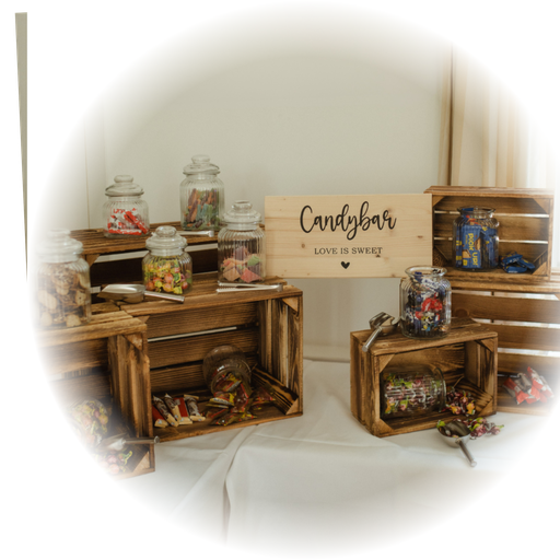 Candybar Weinkisten Set inkl. Gläser und Zangen