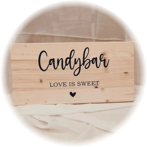 Holzschild - Candybar - Holz Natur