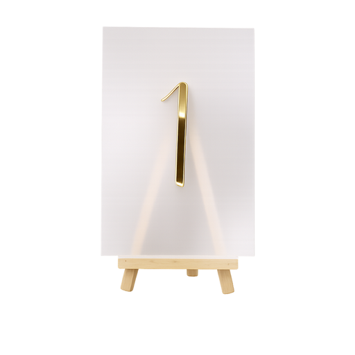 Tischnummer - Rechteckig - Gold auf Frost