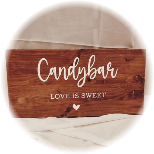 Holzschild - Candybar - dunkles Holz