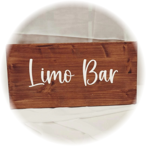 Holzschild - Limo Bar - dunkles Holz