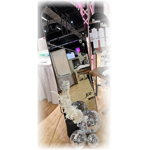 Willkommensschild - Spiegel schwarz